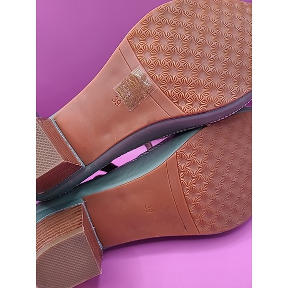 L'Artiste AVNIA Sandals Blue Multi Floral Hand Painted Peep Toe Heels 39 - Picture 6 of 12